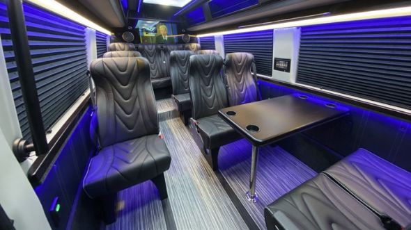 grand prairie 18 passenger sprinter van interior